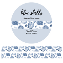 Load image into Gallery viewer, Blue Shells - Washi Tape
