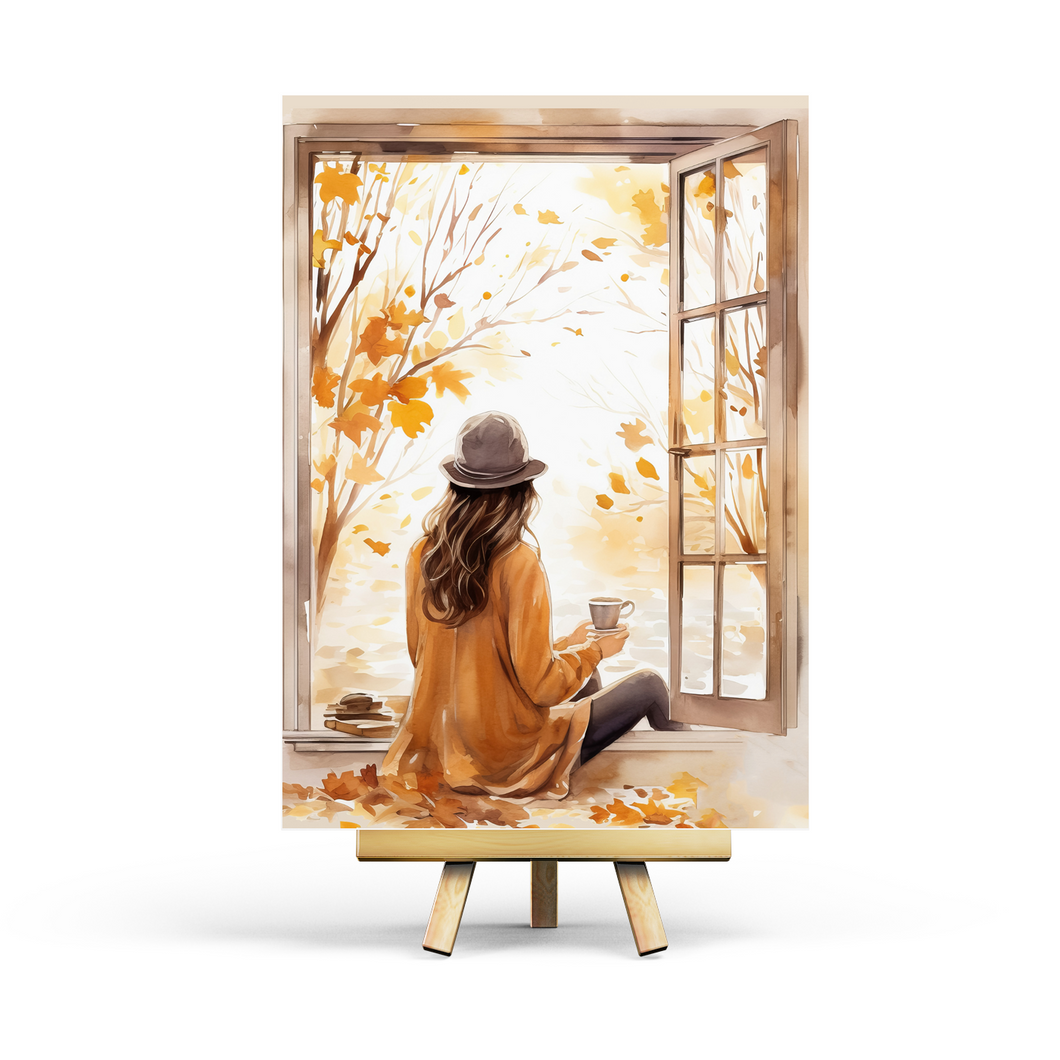 Autumn Girl - Postcard