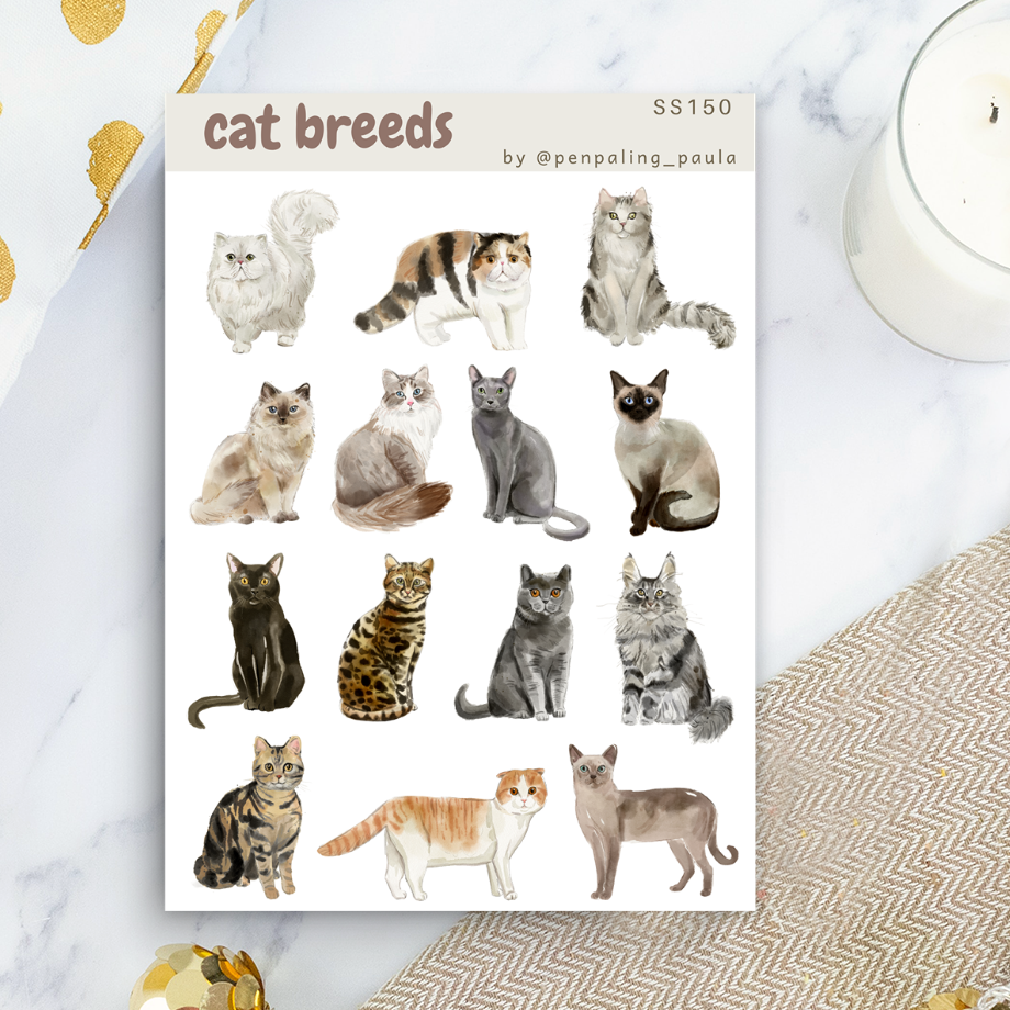 Cat Breeds - Sticker Sheet