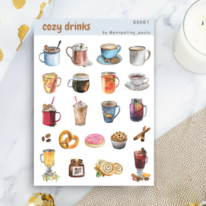 Cozy Drinks - Sticker Sheet