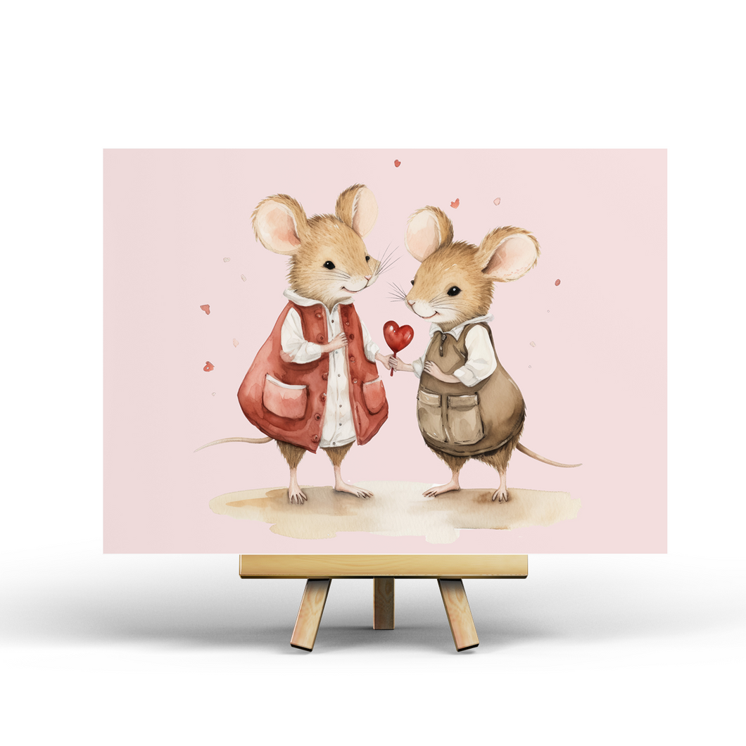 Valentine's Mice - Postcard