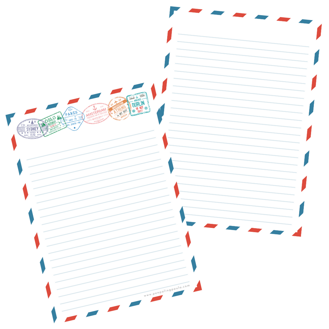 Passport Stamps - Letter Pad