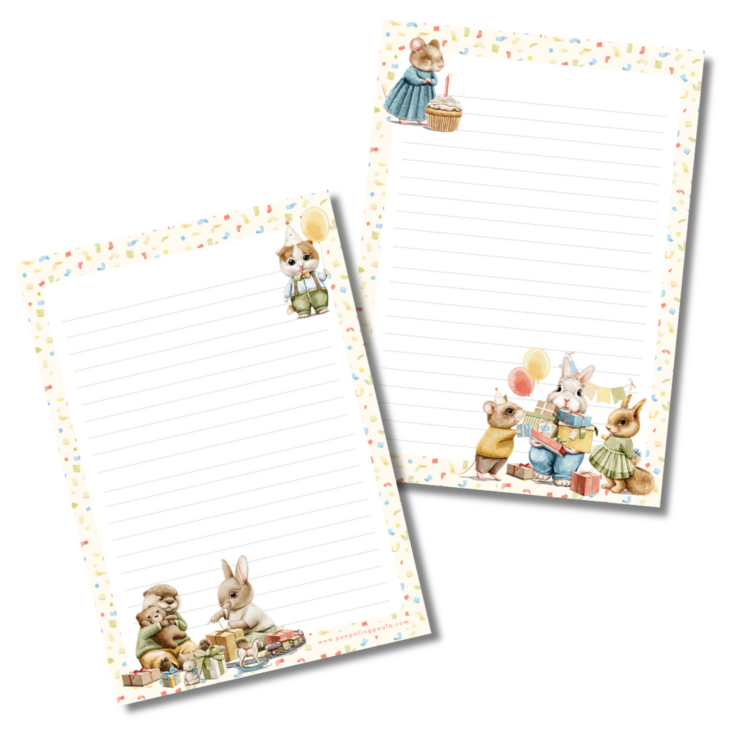 Birthday Animals - Letter Pad