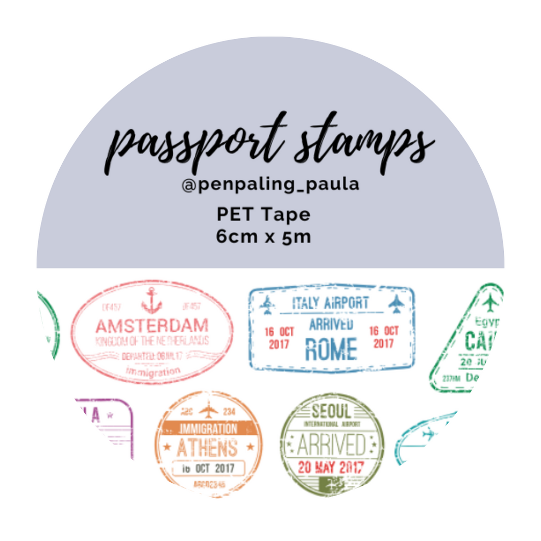 Passport Stamps - PET Tape PRE-CUT