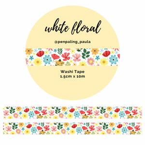 Weißes Blumen - Washi Tape