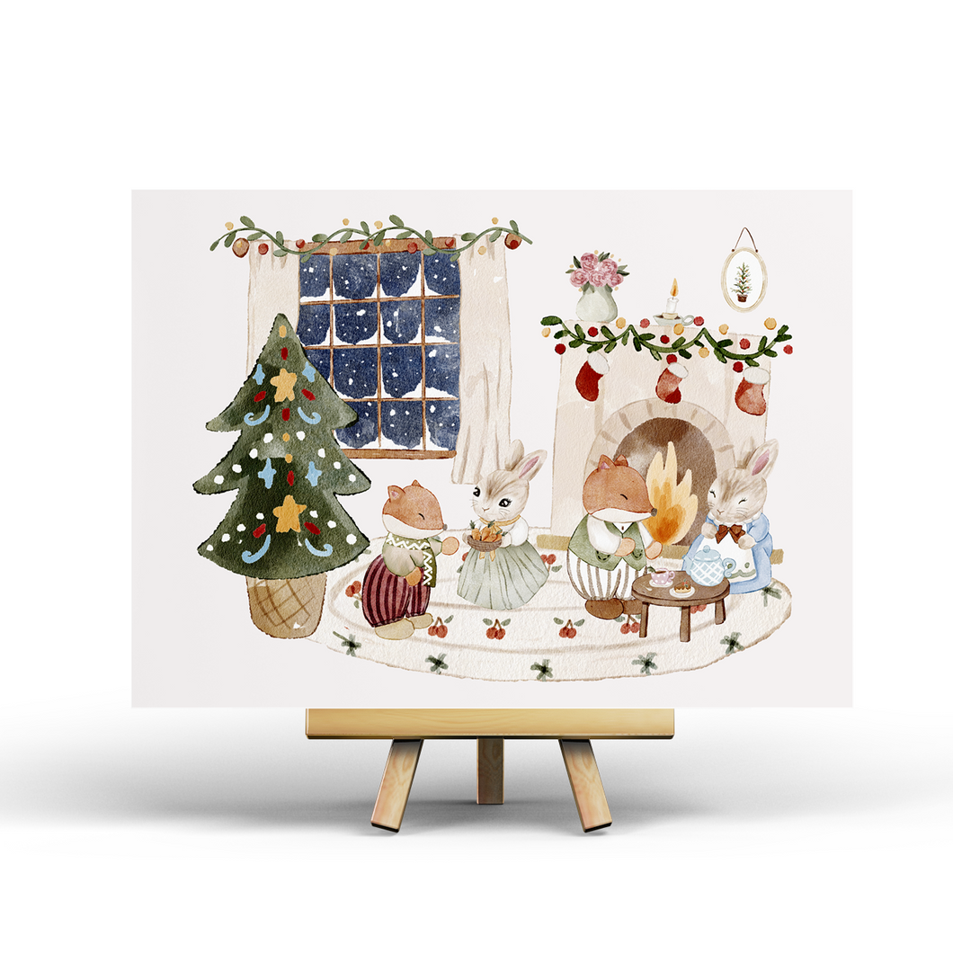 Weihnachtsfeier - Postkarte