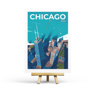 Chicago - Retro Travel Postcard