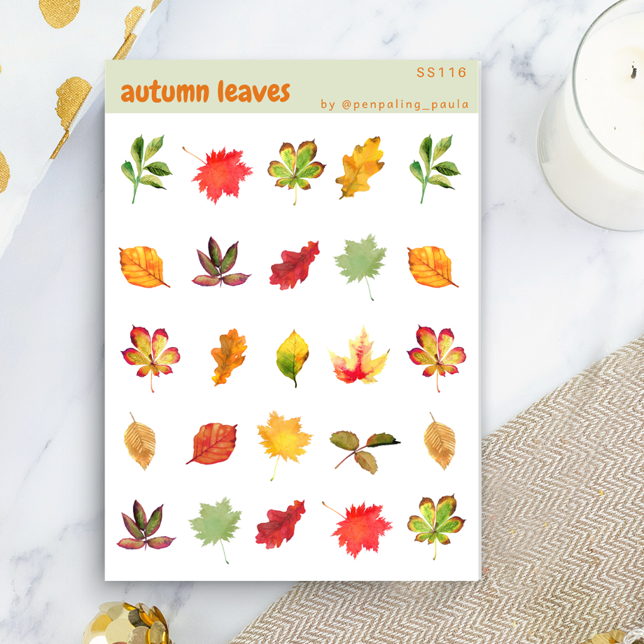 Herbstblätter - Stickerbogen