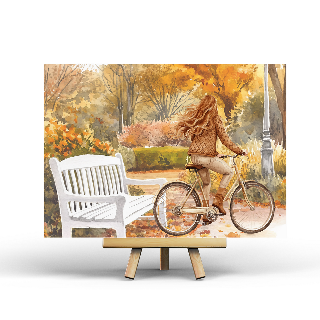 Autumn Bike Ride - Postcard