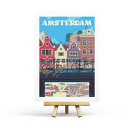 Amsterdam - Retro Travel Postcard