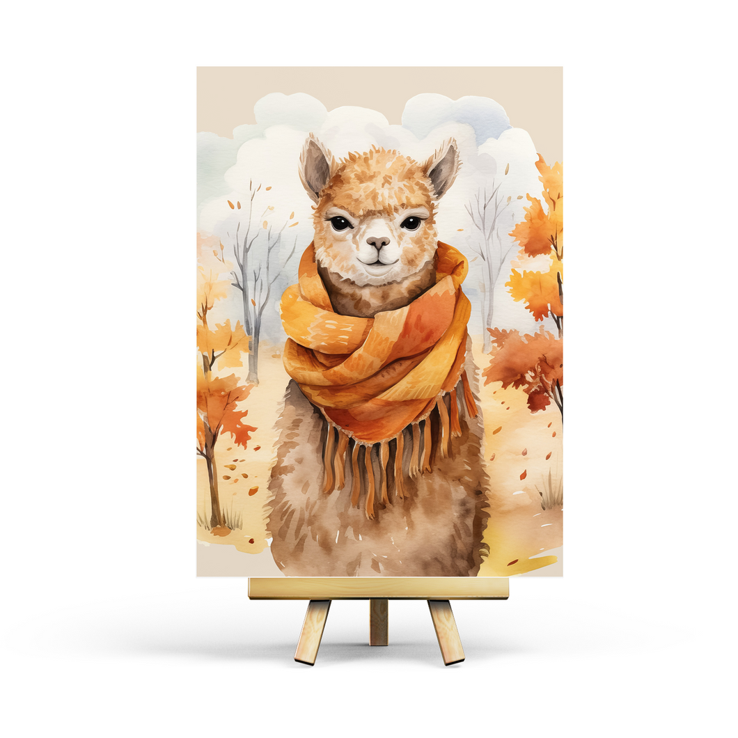 Herbstlama - Postkarte