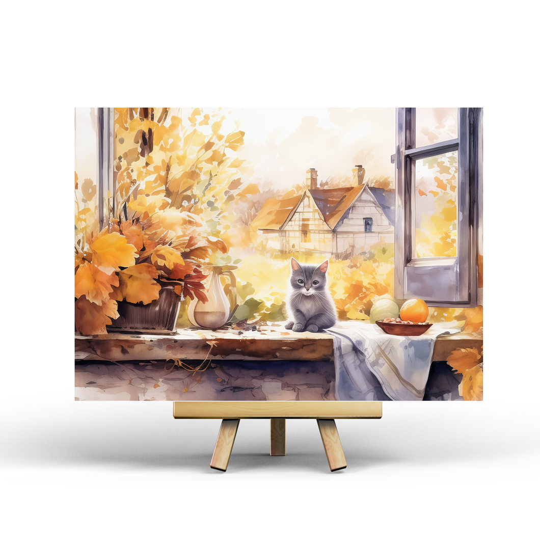 Autumn Window - Postcard