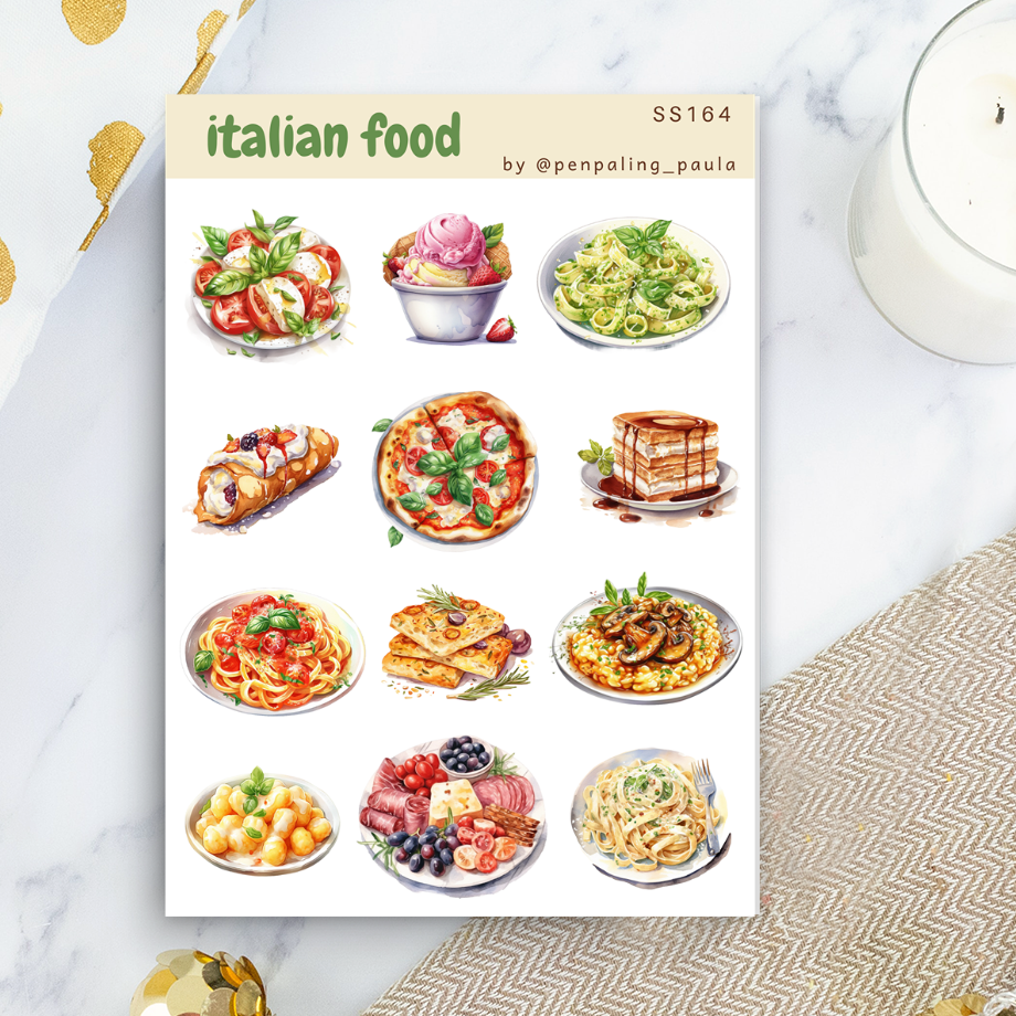 Italienisches Essen - Aufkleberbogen