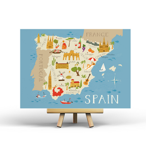 Spain Map - Postcard