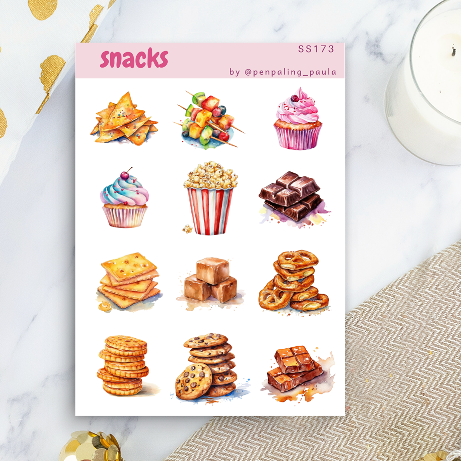 Snacks - Sticker Sheet – @penpaling_paula