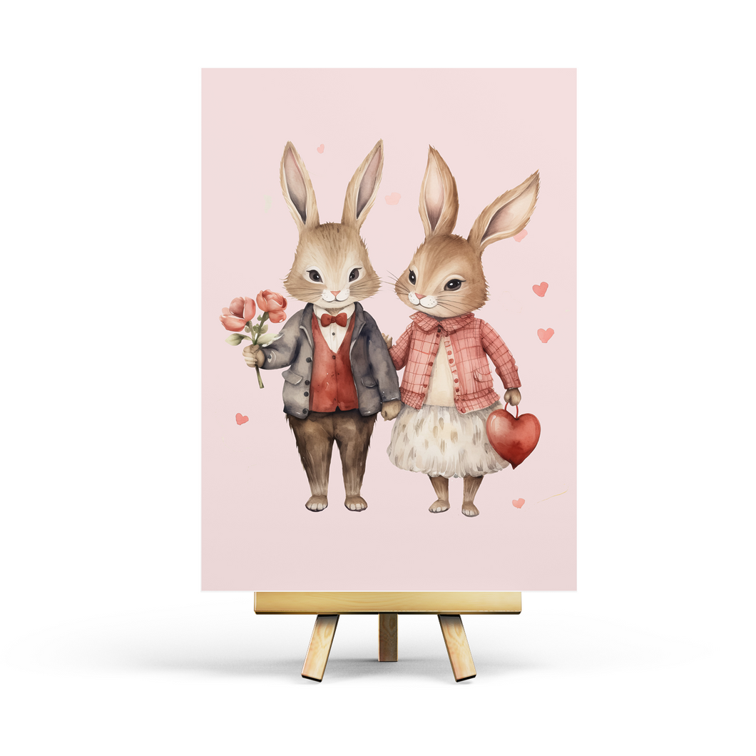 Valentine's Bunnies - Postcard