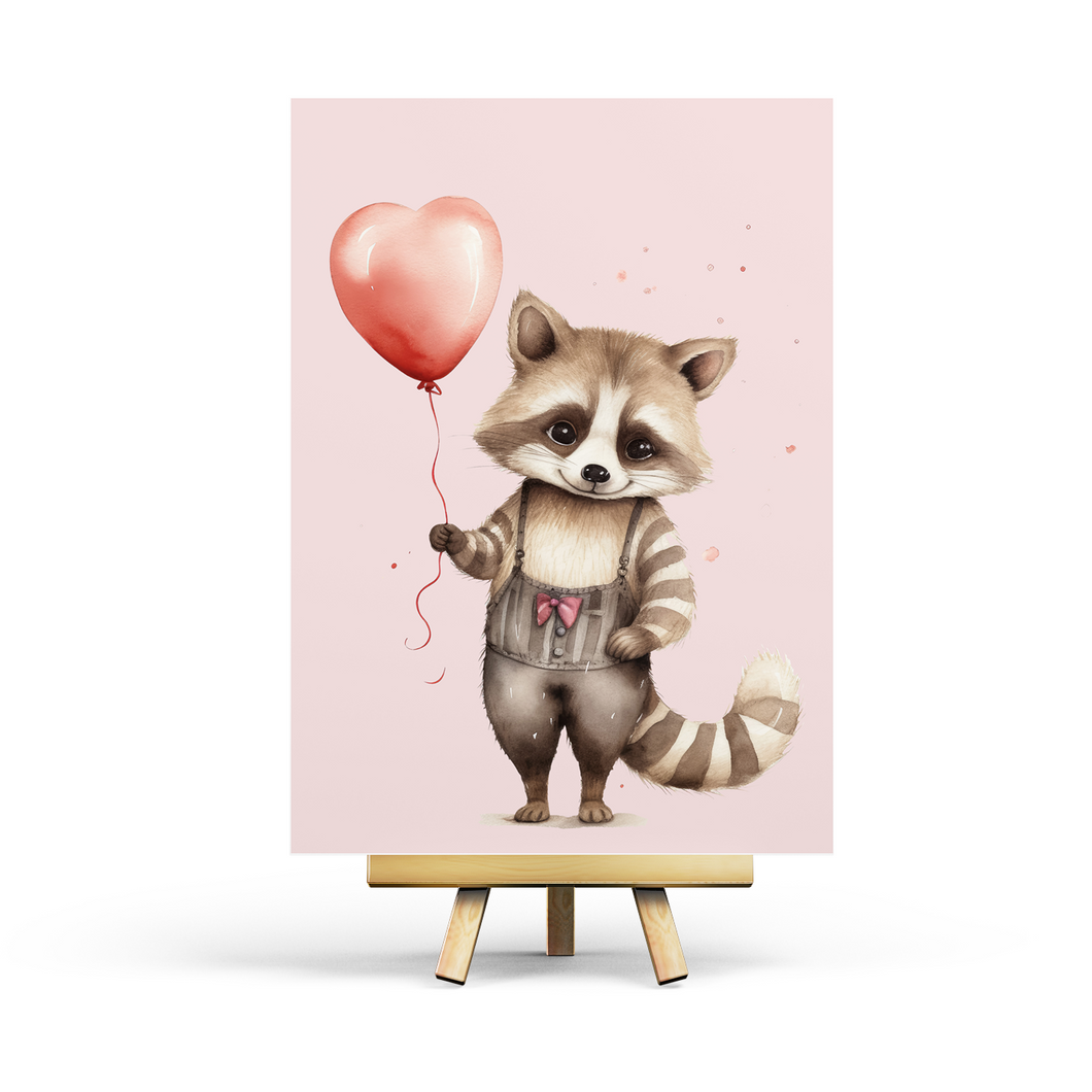 Valentine's Raccoon - Postcard