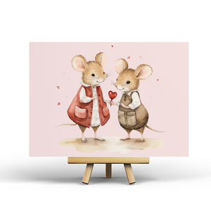 Valentinsmäuse - Postkarte