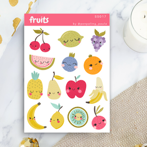 Kawaii Fruits - Sticker Sheet
