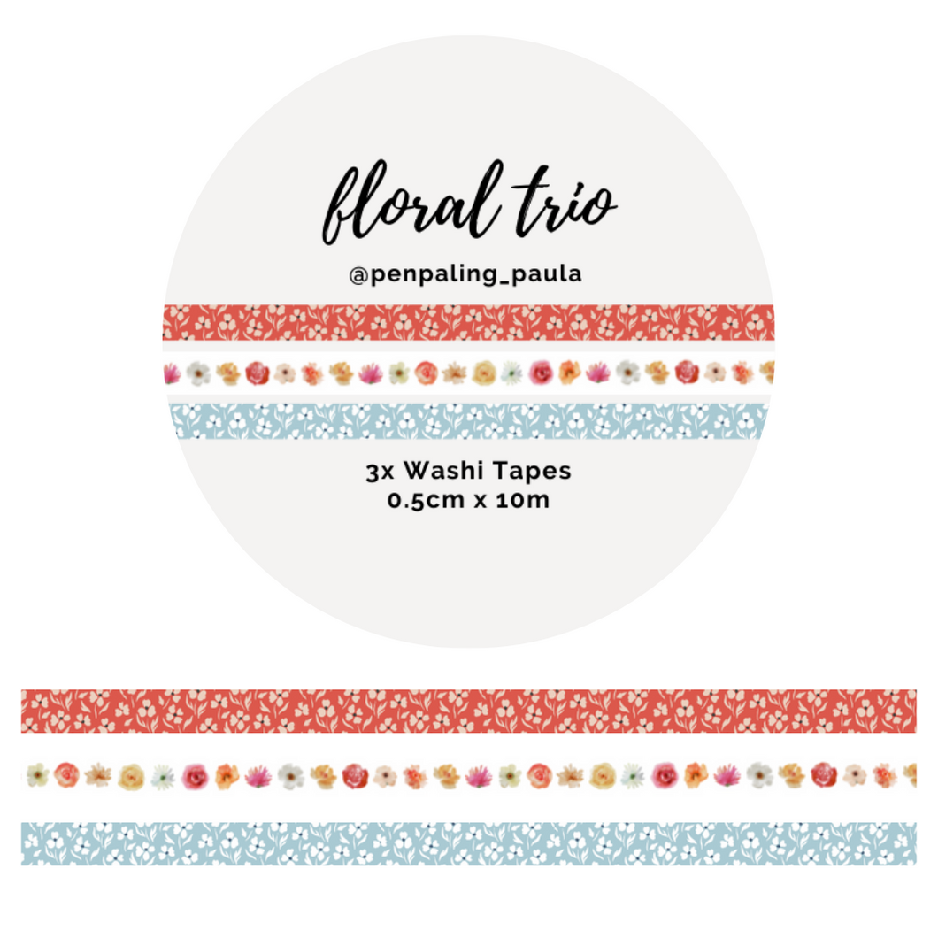 Floral Trio - Washi Tape