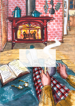 Load image into Gallery viewer, Fireplace Printable Stationery
