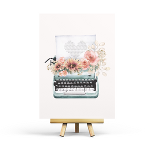 Love Typewriter - Postcard