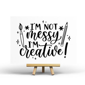 Ich bin nicht chaotisch, ich bin kreativ – Postkarte zum Ausmalen