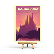 Barcelona - Retro-Reisepostkarte