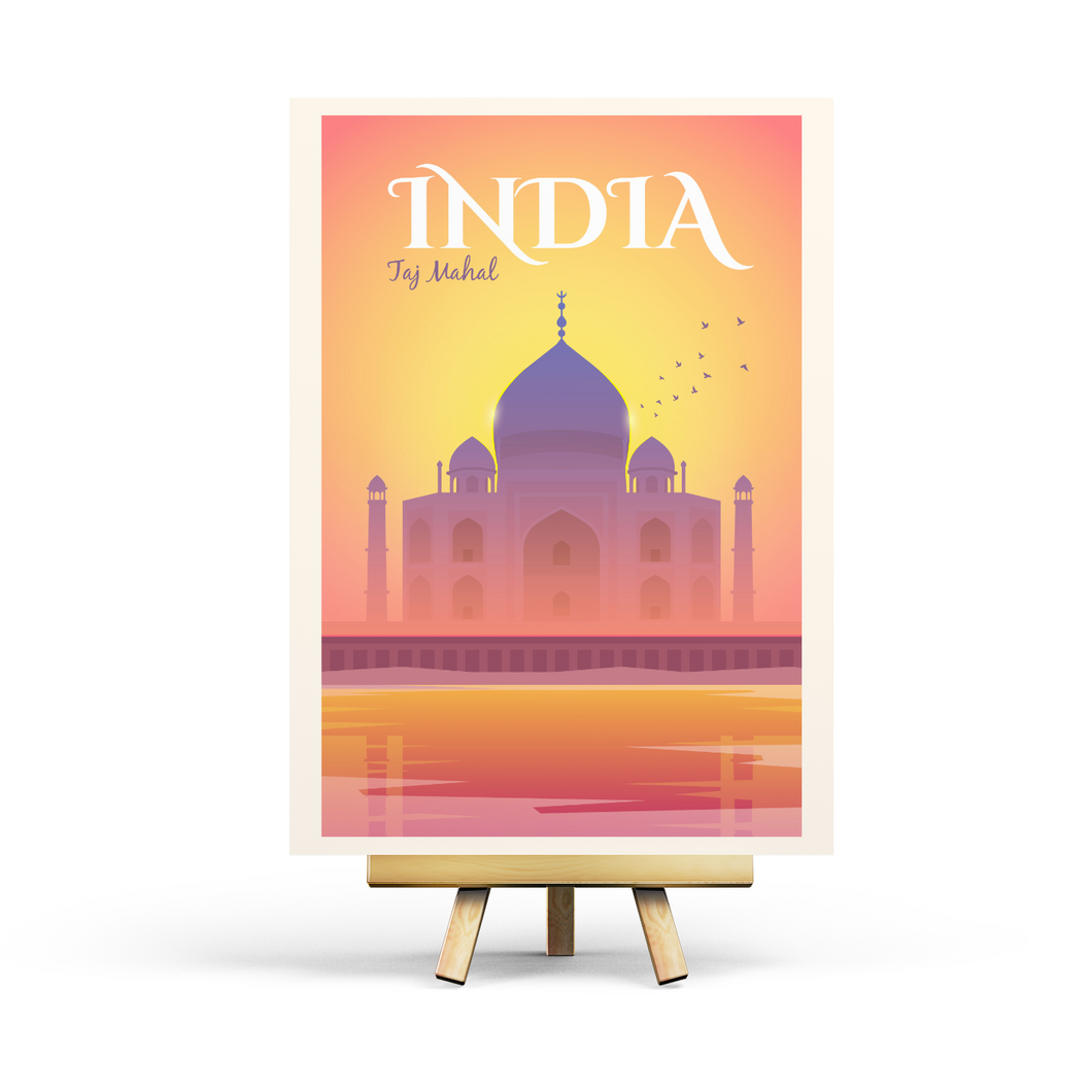 Indien - Retro-Reisepostkarte